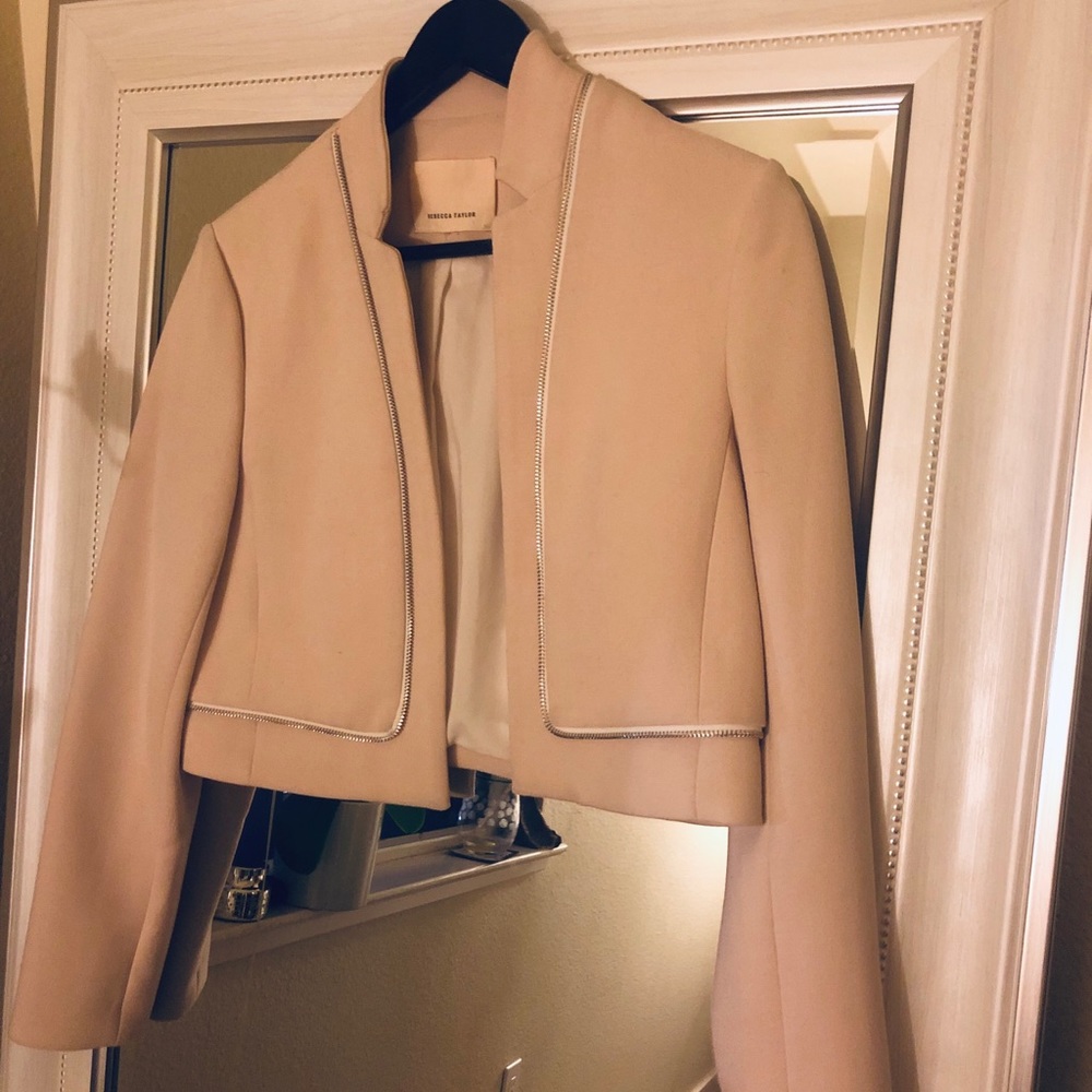Rebecca Taylor beige/pink zipper jacket